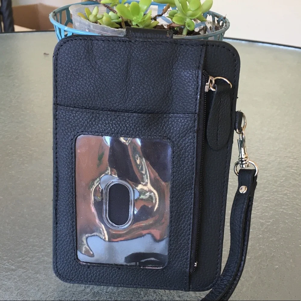 GENUINE LEATHER PHONE CASE AND WALLET.